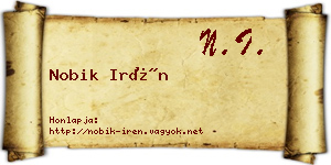 Nobik Irén névjegykártya